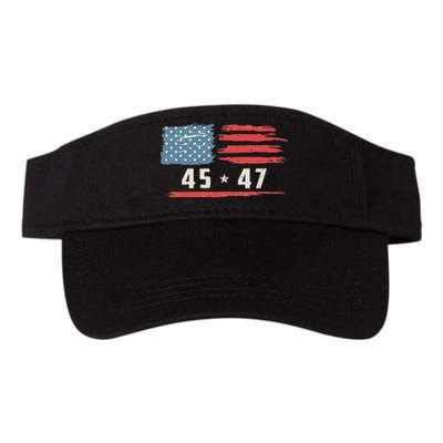 45 47 Trump President Vintage American Flag 2024 Pocket Valucap Bio-Washed Visor