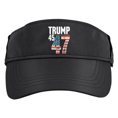 45 47 Trump 2024 American Flag Funny Adult Drive Performance Visor