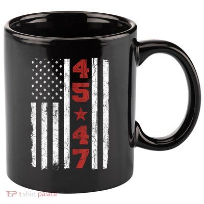 45 47 Trump Vintage Usa Flag President Election Politic 11oz C Handle Ceramic Mug