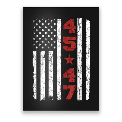 45 47 Trump Vintage Usa Flag President Election Politic Poster