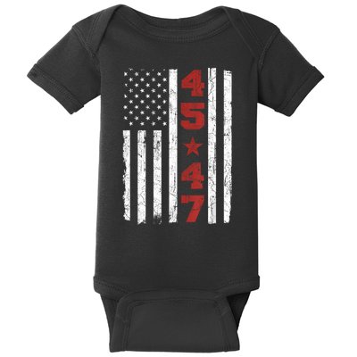 45 47 Trump Vintage Usa Flag President Election Politic Baby Bodysuit
