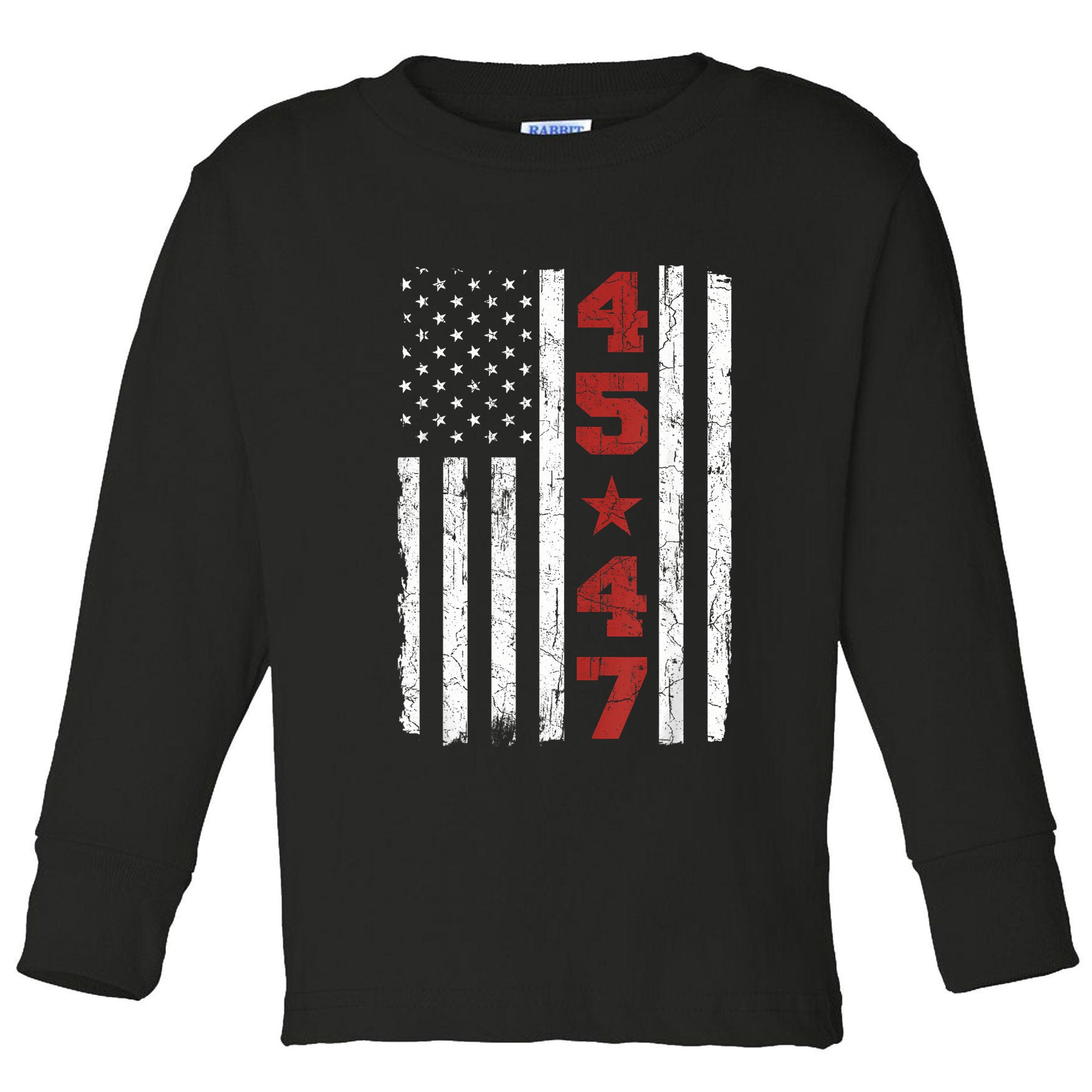 45 47 Trump Vintage Usa Flag President Election Politic Toddler Long Sleeve Shirt
