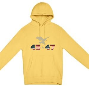 45 47 Trump 2024 President Election Patriotic Eagle Usa Flag Gift Premium Pullover Hoodie