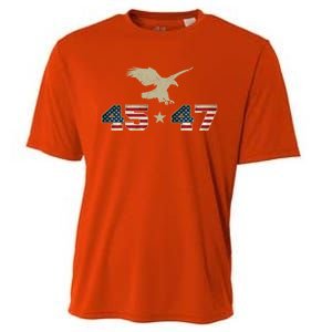 45 47 Trump 2024 President Election Patriotic Eagle Usa Flag Gift Cooling Performance Crew T-Shirt