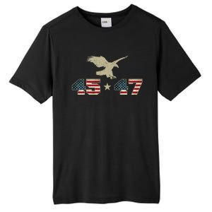 45 47 Trump 2024 President Election Patriotic Eagle Usa Flag Gift Tall Fusion ChromaSoft Performance T-Shirt