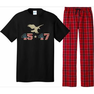 45 47 Trump 2024 President Election Patriotic Eagle Usa Flag Gift Pajama Set