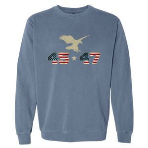 45 47 Trump 2024 President Election Patriotic Eagle Usa Flag Gift Garment-Dyed Sweatshirt