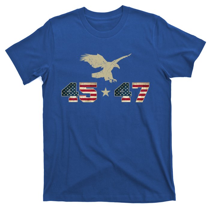 45 47 Trump 2024 President Election Patriotic Eagle Usa Flag Gift T-Shirt