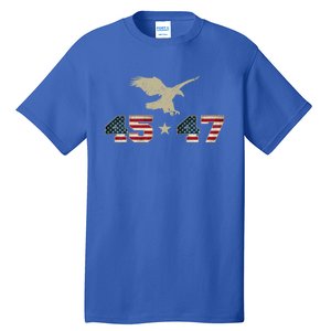 45 47 Trump 2024 President Election Patriotic Eagle Usa Flag Gift Tall T-Shirt