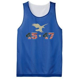 45 47 Trump 2024 President Election Patriotic Eagle Usa Flag Gift Mesh Reversible Basketball Jersey Tank