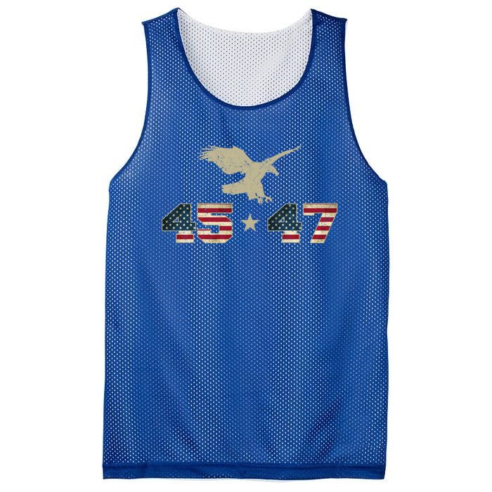 45 47 Trump 2024 President Election Patriotic Eagle Usa Flag Gift Mesh Reversible Basketball Jersey Tank