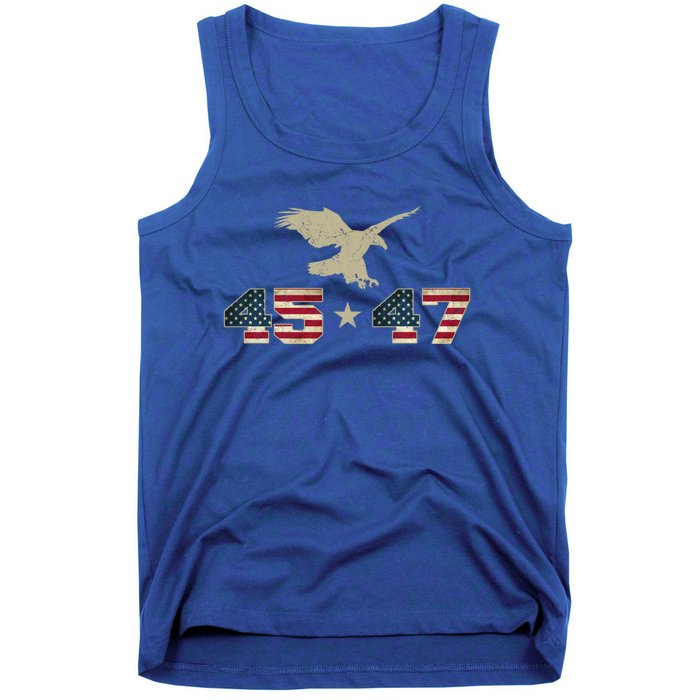 45 47 Trump 2024 President Election Patriotic Eagle Usa Flag Gift Tank Top