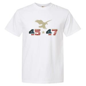 45 47 Trump 2024 President Election Patriotic Eagle Usa Flag Gift Garment-Dyed Heavyweight T-Shirt