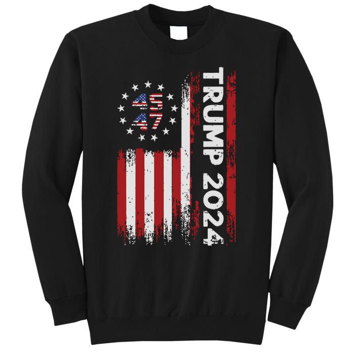 45 47 Trump 2024 American Flag Sweatshirt