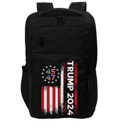 45 47 Trump 2024 American Flag Impact Tech Backpack