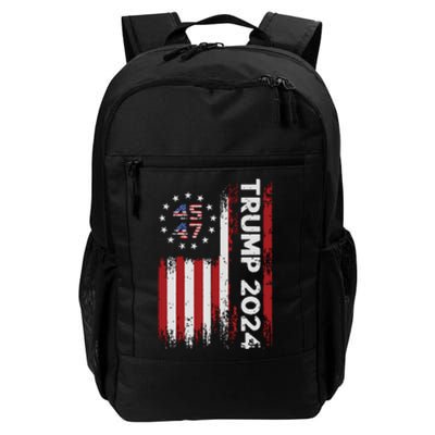 45 47 Trump 2024 American Flag Daily Commute Backpack