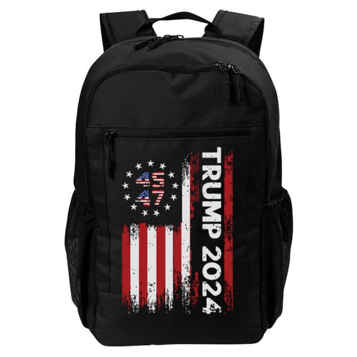 45 47 Trump 2024 American Flag Daily Commute Backpack