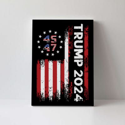 45 47 Trump 2024 American Flag Canvas