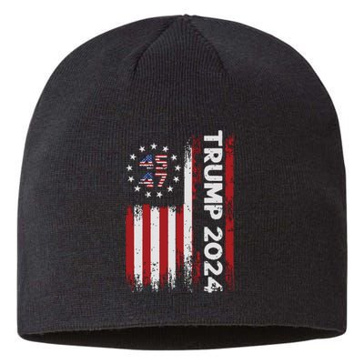 45 47 Trump 2024 American Flag Sustainable Beanie