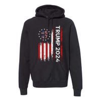 45 47 Trump 2024 American Flag Premium Hoodie