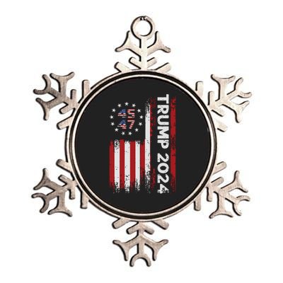 45 47 Trump 2024 American Flag Metallic Star Ornament