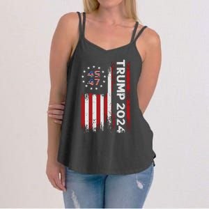 45 47 Trump 2024 American Flag Women's Strappy Tank