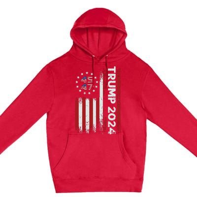 45 47 Trump 2024 American Flag Premium Pullover Hoodie