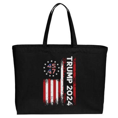 45 47 Trump 2024 American Flag Cotton Canvas Jumbo Tote