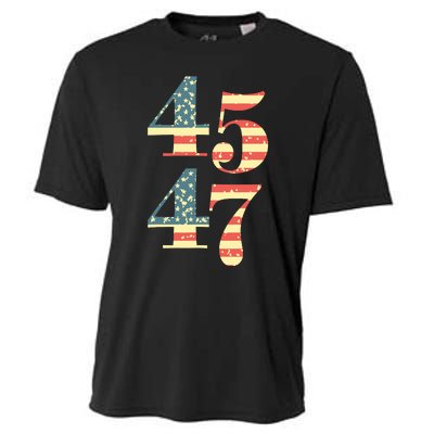 45 47 Trump 2024 Vintage Flag Support Trump 45 47 Cooling Performance Crew T-Shirt