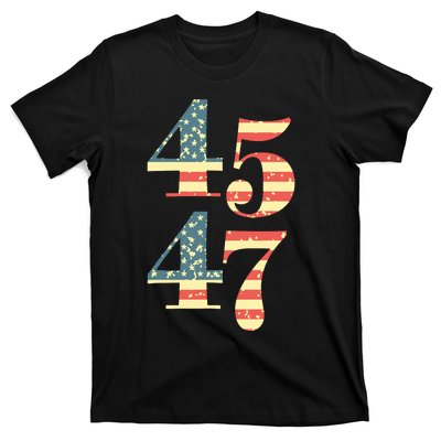 45 47 Trump 2024 Vintage Flag Support Trump 45 47 T-Shirt