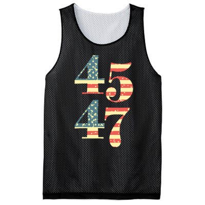 45 47 Trump 2024 Vintage Flag Support Trump 45 47 Mesh Reversible Basketball Jersey Tank