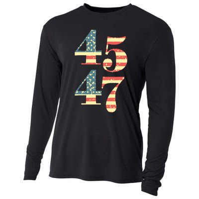 45 47 Trump 2024 Vintage Flag Support Trump 45 47 Cooling Performance Long Sleeve Crew