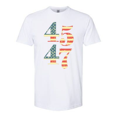 45 47 Trump 2024 Vintage Flag Support Trump 45 47 Softstyle CVC T-Shirt