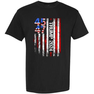 45 47 Trump 2024 American Flag Take America Back Garment-Dyed Heavyweight T-Shirt