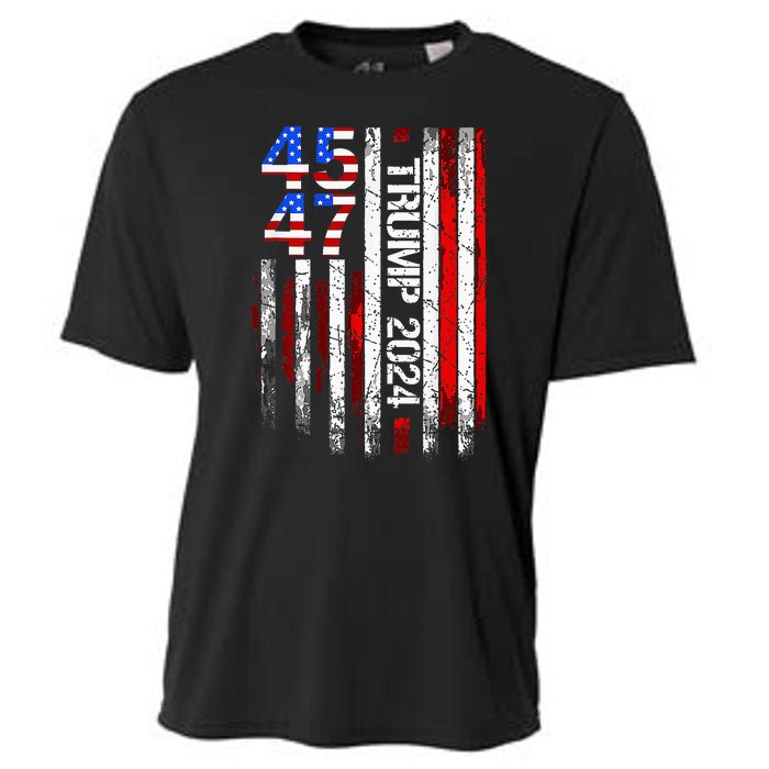 45 47 Trump 2024 American Flag Take America Back Cooling Performance Crew T-Shirt