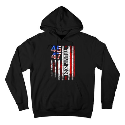 45 47 Trump 2024 American Flag Take America Back Hoodie