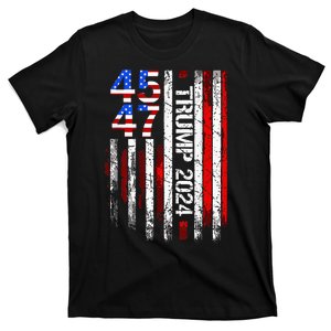 45 47 Trump 2024 American Flag Take America Back T-Shirt