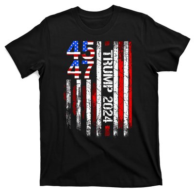 45 47 Trump 2024 American Flag Take America Back T-Shirt