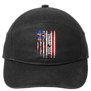 45 47 Trump 2024 American Flag Take America Back 7-Panel Snapback Hat