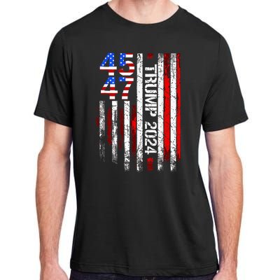 45 47 Trump 2024 American Flag Take America Back Adult ChromaSoft Performance T-Shirt