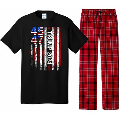 45 47 Trump 2024 American Flag Take America Back Pajama Set