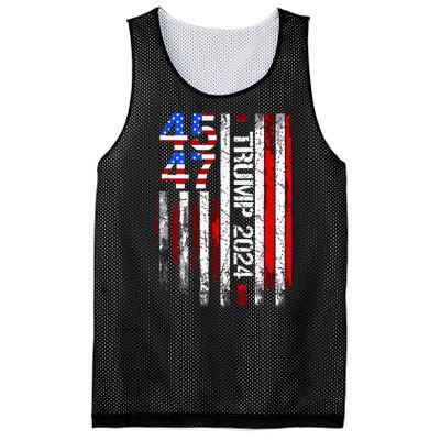 45 47 Trump 2024 American Flag Take America Back Mesh Reversible Basketball Jersey Tank