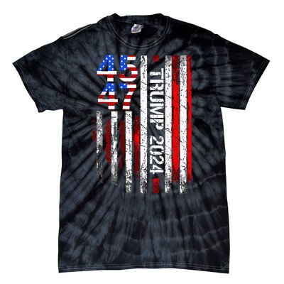 45 47 Trump 2024 American Flag Take America Back Tie-Dye T-Shirt