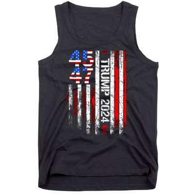 45 47 Trump 2024 American Flag Take America Back Tank Top