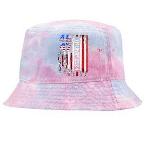 45 47 Trump 2024 American Flag Take America Back Tie-Dyed Bucket Hat