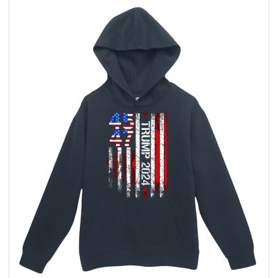 45 47 Trump 2024 American Flag Take America Back Urban Pullover Hoodie