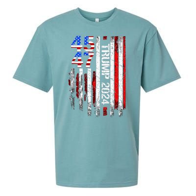 45 47 Trump 2024 American Flag Take America Back Sueded Cloud Jersey T-Shirt