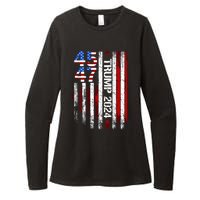 45 47 Trump 2024 American Flag Womens CVC Long Sleeve Shirt