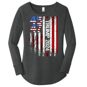 45 47 Trump 2024 American Flag Women's Perfect Tri Tunic Long Sleeve Shirt