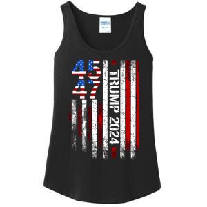 45 47 Trump 2024 American Flag Ladies Essential Tank